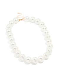 Gold Pearl Strand Large Necklace - link has visual effect only