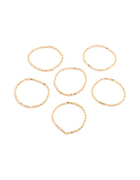 Gold Beaded Bracelets 6-Pack - link has visual effect only