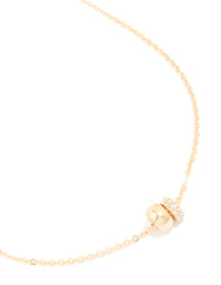 Gold Double Loop Rondell Pendants Necklace - link has visual effect only