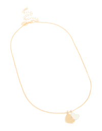 Gold & Silver Double Heart Pendant Necklace - link has visual effect only