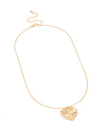 Gold Textured Heart Necklace - link has visual effect only