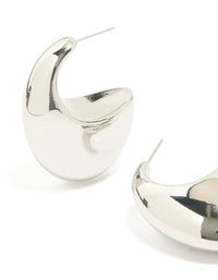 Silver Chunky Thick Hoop Earrings - link has visual effect only