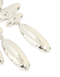 Silver Matte Hammered Oval Drop Earrings - link has visual effect only
