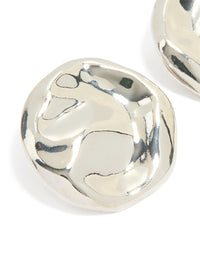 Silver Organic Circle Stud Earrings - link has visual effect only