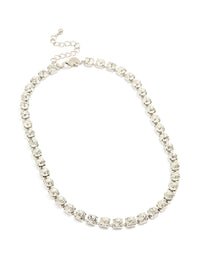 Silver Diamante Thick Chain Necklace - link has visual effect only