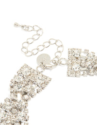 Silver Diamante Crossover Choker Necklace - link has visual effect only