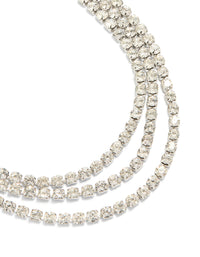Silver Diamante Cup Chain Layered Necklace - link has visual effect only