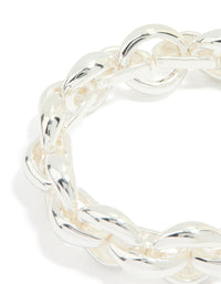 Silver Thick Rolo Chain Bracelet - link has visual effect only