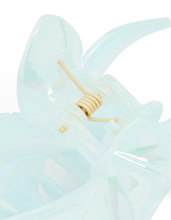 Iridescent Blue Pearlised Tropical Claw Clip