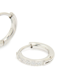 Surgical Steel Cubic Zirconia Classic Hoop Earrings - link has visual effect only