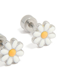 Kids Surgical Steel Daisy Flat Back Earrings - link has visual effect only