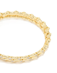 Gold Plated Diamante Spiral Bangle - link has visual effect only