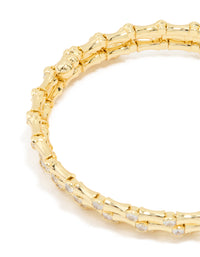 Gold Plated Diamante Spiral Bangle - link has visual effect only