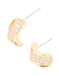 Gold Plated Cubic Zirconia Intertwined Hoop Earrings - link has visual effect only