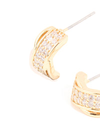 Gold Plated Cubic Zirconia Intertwined Hoop Earrings - link has visual effect only