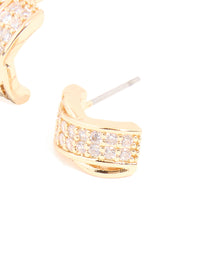 Gold Plated Cubic Zirconia Intertwined Hoop Earrings - link has visual effect only