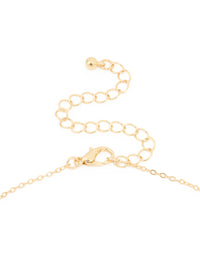 Gold Plated Diamante Outline Black Flower Pendant Necklace - link has visual effect only