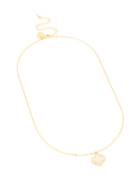 Gold Plated Flower Outline Pendant Necklace - link has visual effect only