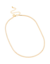 Gold Plated Cubic Zirconia Classic Tennis Necklace - link has visual effect only