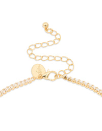 Gold Plated Cubic Zirconia Classic Tennis Necklace - link has visual effect only