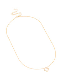 Gold Plated Cubic Zirconia Hollow Flower Necklace - link has visual effect only