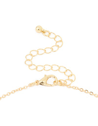 Gold Plated Cubic Zirconia Emerald Flower Trio Necklace - link has visual effect only