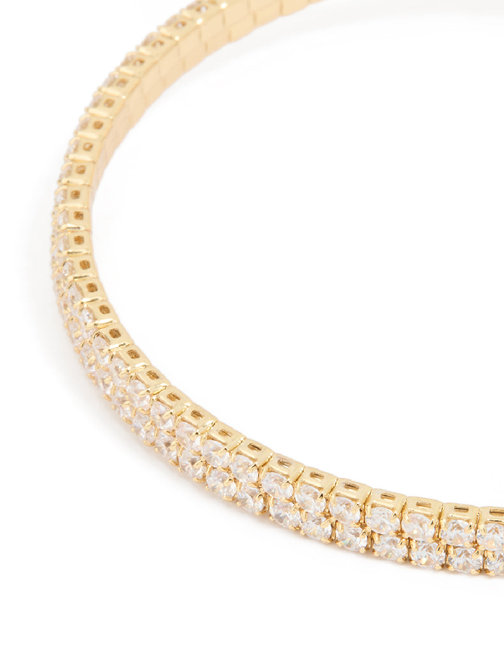 Gold Plated Cubic Zirconia Layered Bangle