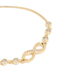Gold Plated Cubic Zirconia Infinity Toggle Bracelet - link has visual effect only