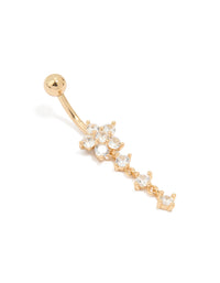 Titanium Cubic Zirconia Butterfly Drop Belly Bar - link has visual effect only