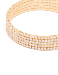 Gold Lovely Cubic Zirconia Wrap Wrist Cuff - link has visual effect only