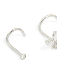Surgical Steel Butterfly & Diamante Nose Studs 3-Pack - link has visual effect only