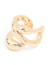 Gold Plated Multi-Row Ear Cuff - link has visual effect only