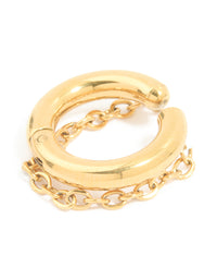 Gold Plated Single Chain Ear Cuff - link has visual effect only
