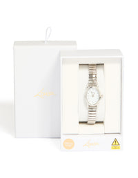 Silver Mini Oval Stretch Watch - link has visual effect only