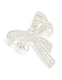Silver Diamante Bow Brooch - link has visual effect only
