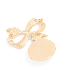 Gold Large Drop Pearl & Bow Brooch - link has visual effect only