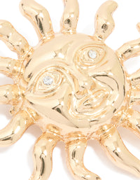 Gold Diamante Sun Brooch - link has visual effect only