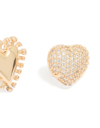 Gold Cubic Zirconia Heart Pins 3-Pack - link has visual effect only