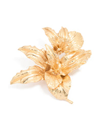 Gold Tropical Floral Brooch - link has visual effect only
