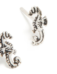 Sterling Silver Seahorse Stud Earrings - link has visual effect only