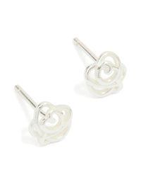 Sterling Silver Cubic Zirconia Rose Stud Earrings - link has visual effect only