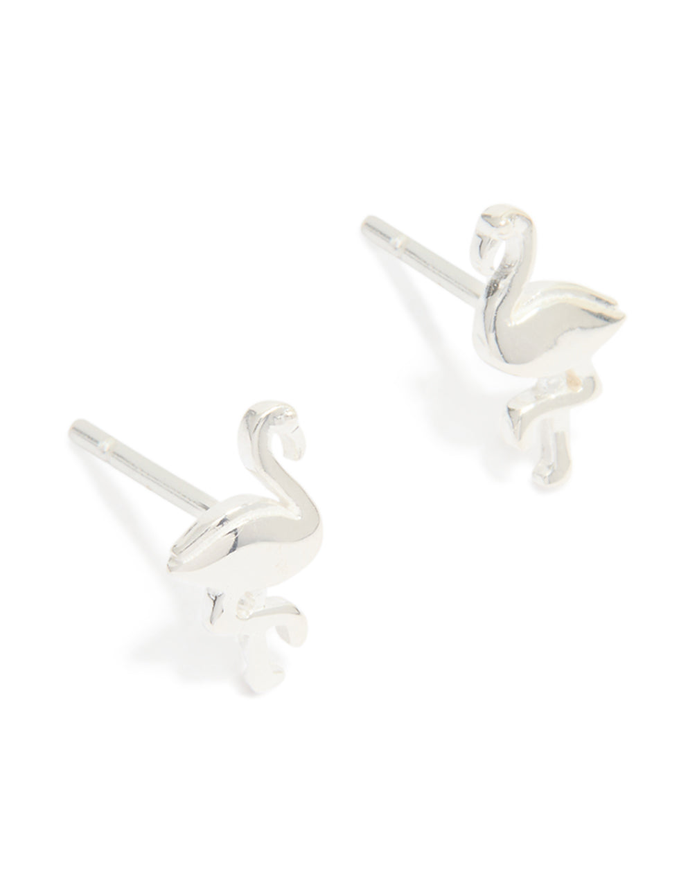 Sterling Silver Flamingo Stud Earrings