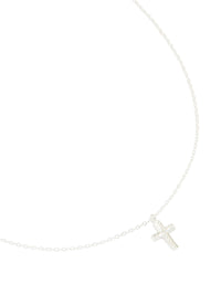 Sterling Silver Cubic Zirconia Cross Pendant Necklace - link has visual effect only