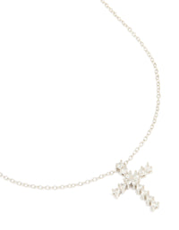 Silver Diamante Cross Necklace - link has visual effect only