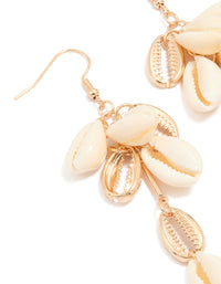 Gold Genuine Shell Cluster Drop Earrings - link has visual effect only