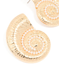 Gold Pearl Swirl Shell Earrings - link has visual effect only