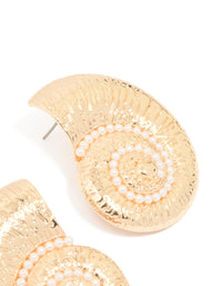Gold Pearl Swirl Shell Earrings - link has visual effect only
