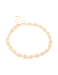 Gold Cowry Shell Short Necklace - link has visual effect only