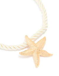 Gold White Rope Starfish Necklace - link has visual effect only