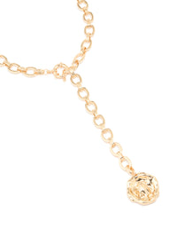 Gold Organic Pendant Lariat Necklace - link has visual effect only